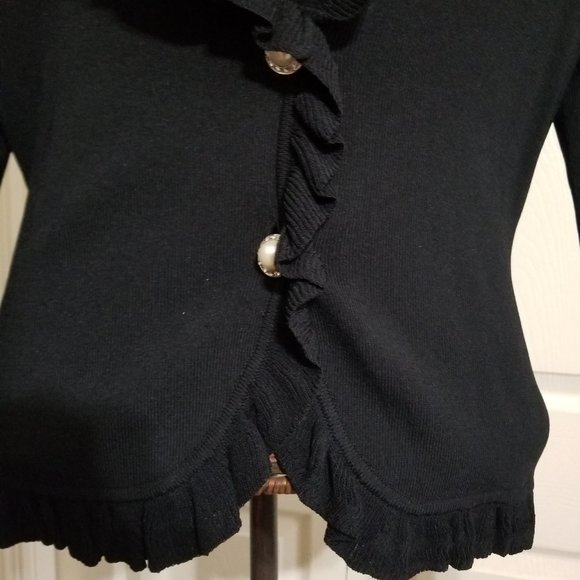 BCBG MAXAZRIA  Ruffled Front Cardigan Jackets - L - Picture 6 of 16